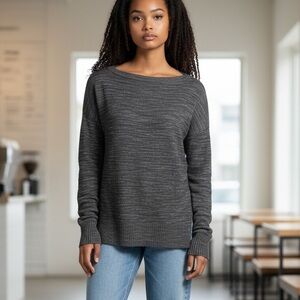 Ann Taylor Gray Crew Neck Sweater